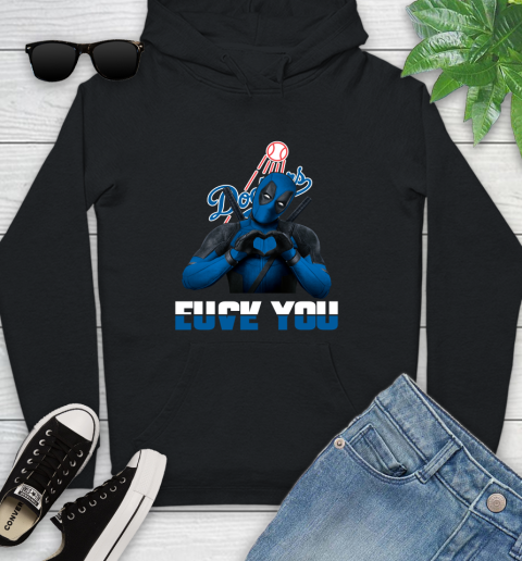 MLB Los Angeles Dodgers Deadpool Love You Fuck You Baseball Sports Youth Hoodie