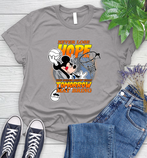 Dallas Mavericks NBA Basketball Mickey Disney Never Lose Hope Women's T-Shirt 5