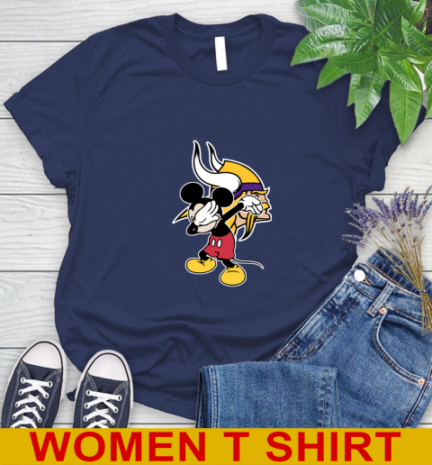 Minnesota Vikings NFL Football Dabbing Mickey Disney Sports Women's T-Shirt 12