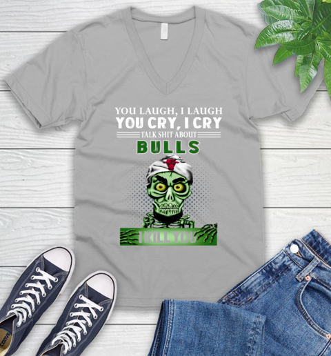 NBA Talk Shit About Chicago Bulls I Kill You Achmed The Dead Terrorist Jeffrey Dunham Basketball V-Neck T-Shirt 3