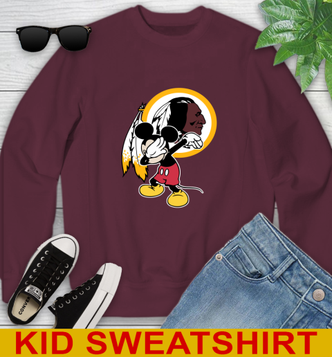 Washington Redskins NFL Football Dabbing Mickey Disney Sports Youth Sweatshirt 5