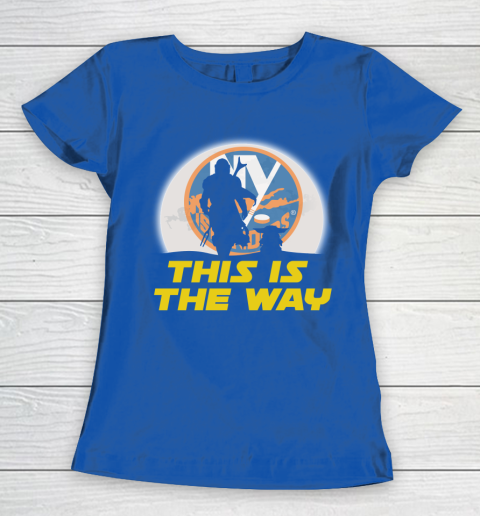 New York Islanders NHL Ice Hockey Star Wars Yoda And Mandalorian This Is The Way Women's T-Shirt 8