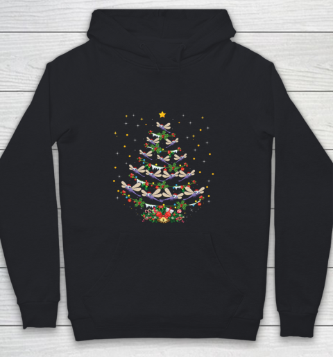 Dragonfly Christmas Tree Santa Dragonfly Bird Xmas Gift Youth Hoodie
