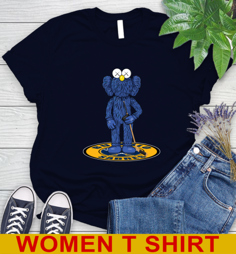 NHL Hockey Buffalo Sabres Kaws Bff Blue Figure Shirt Women's T-Shirt 3