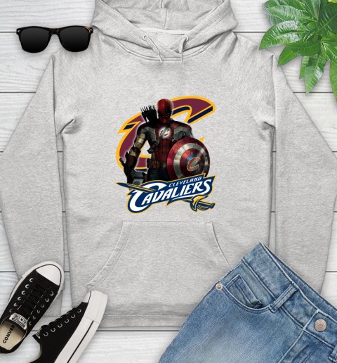 Cleveland Cavaliers NBA Basketball Captain America Thor Spider Man Hawkeye Avengers Youth Hoodie
