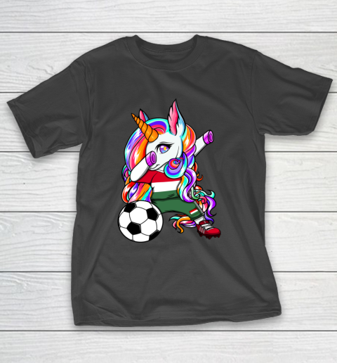 Dabbing Unicorn Hungary Soccer Fans Jersey Flag Football T-Shirt 14
