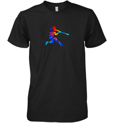 Tie Dye Baseball Batter Shirt Retro Player Coach Boys Gifts Premium Men's T-Shirt