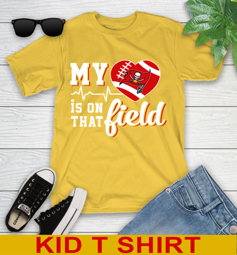 NFL My Heart Is On That Field Football Sports Tampa Bay Buccaneers Youth T-Shirt 9