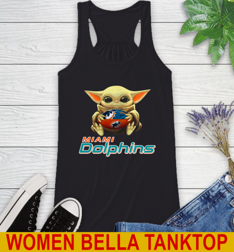 NFL Football Miami Dolphins Baby Yoda Star Wars Shirt Racerback Tank 2