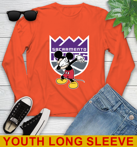 Sacramento Kings NBA Basketball Dabbing Mickey Disney Sports Youth Long Sleeve 4