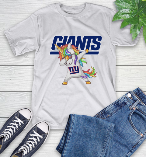 New York Giants NFL Football Funny Unicorn Dabbing Sports T-Shirt 24