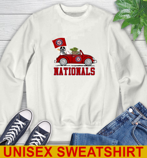 MLB Baseball Washington Nationals Darth Vader Baby Yoda Driving Star Wars Shirt Sweatshirt