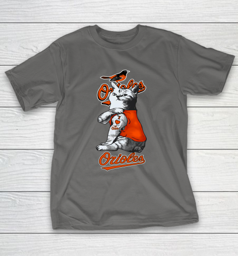 MLB Baseball My Cat Loves Baltimore Orioles T-Shirt 8