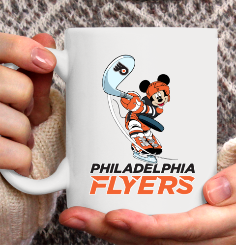 NHL Hockey Philadelphia Flyers Cheerful Mickey Mouse Shirt Ceramic Mug 15oz 2