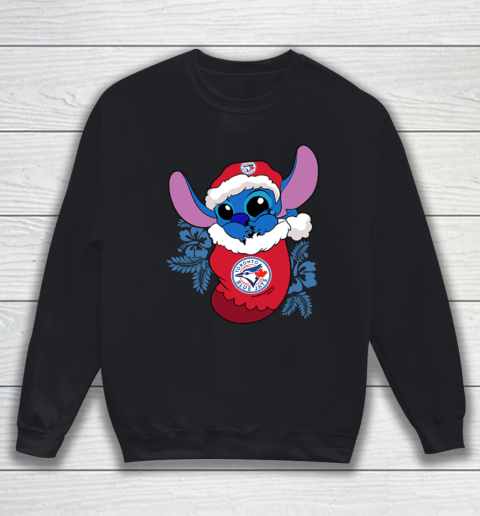 Toronto Blue Jays Christmas Stitch In The Sock Funny Disney MLB Sweatshirt