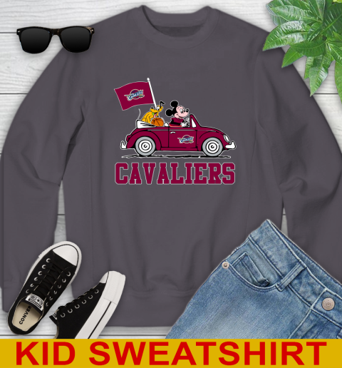 NBA Basketball Cleveland Cavaliers Pluto Mickey Driving Disney Shirt Youth Sweatshirt 6