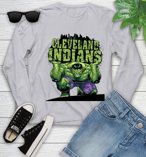Cleveland Indians MLB Baseball Incredible Hulk Marvel Avengers Sports Youth Long Sleeve 5
