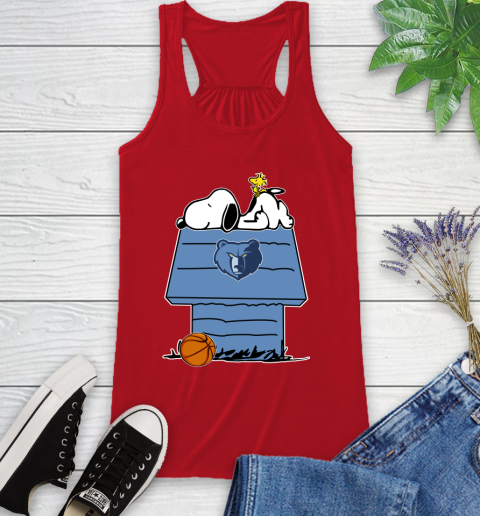 Memphis Grizzlies NBA Basketball Snoopy Woodstock The Peanuts Movie Racerback Tank 6