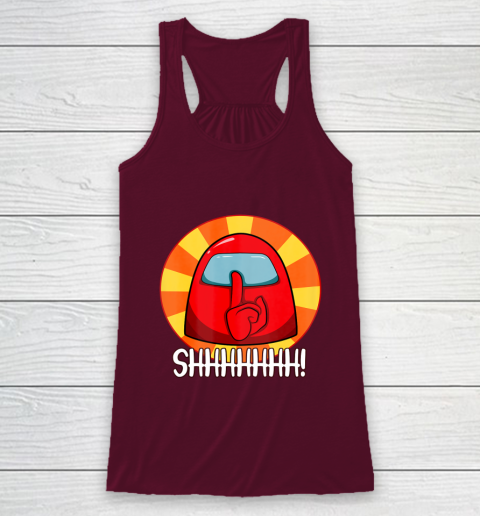 Among Us Game Shirt Cool Among Us shirt Crewmate or Impostor SHHHHHH Racerback Tank 2
