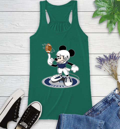NFL Football Seattle Seahawks Cheerful Mickey Disney Shirt Racerback Tank 7