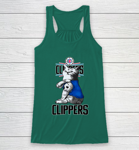 NBA Basketball My Cat Loves LA Clippers Racerback Tank 5