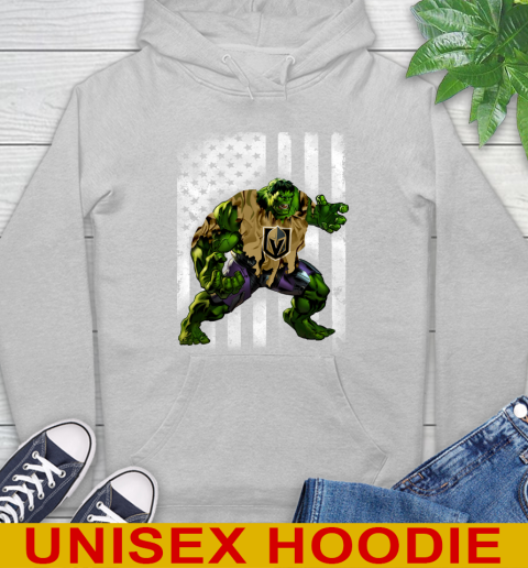 Vegas Golden Knights Hulk Marvel Avengers NHL Hockey American Flag Hoodie 6