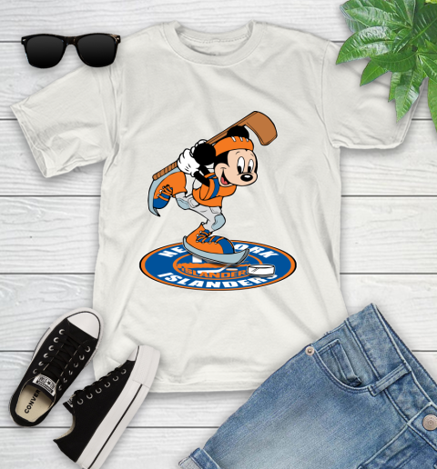 NHL Hockey New York Islanders Cheerful Mickey Disney Shirt Youth T-Shirt 2