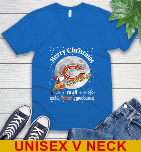 Chicago Bears Merry Christmas To All And To Bears A Good Season NFL Football Sports V-Neck T-Shirt 5