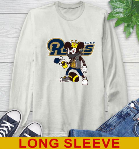Los Angeles Rams NFL Football Mickey Peace Sign Sports Long Sleeve T-Shirt 12