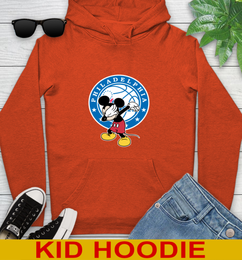 Philadelphia 76ers NBA Basketball Dabbing Mickey Disney Sports Youth Hoodie 5