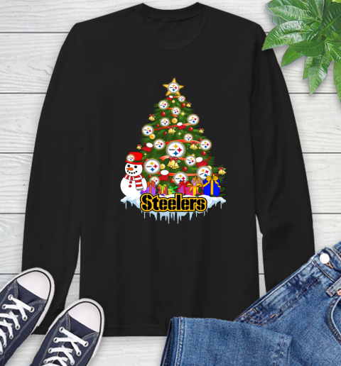 Pittsburgh Steelers Merry Christmas NFL Football Sports Long Sleeve T-Shirt 2