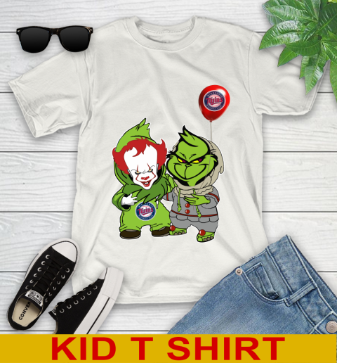 Baby Pennywise Grinch Christmas MLB Baseball Minnesota Twins Youth T-Shirt