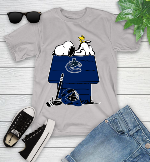 Vancouver Canucks NHL Hockey Snoopy Woodstock The Peanuts Movie Youth T-Shirt 12