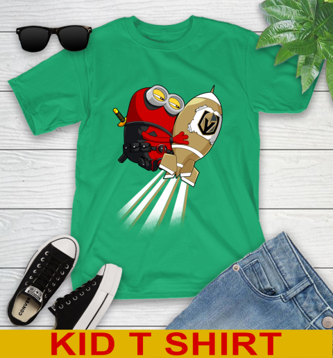 NHL Hockey Vegas Golden Knights Deadpool Minion Marvel Shirt Youth T-Shirt 7