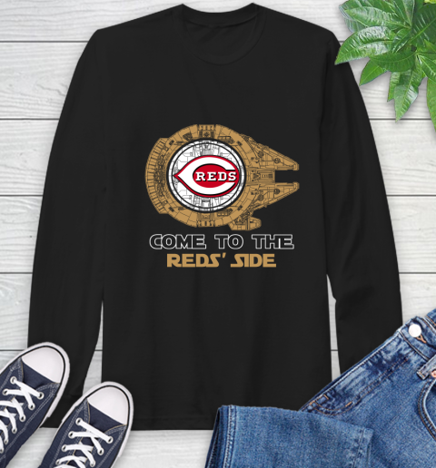 MLB Come To The Cincinnati Reds Side Star Wars Baseball Sports Long Sleeve T-Shirt