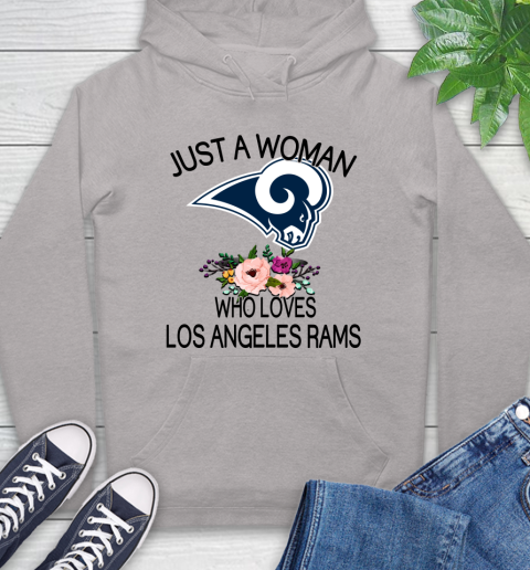 NFL Just A Woman Who Loves Los Angeles Rams Football Sports Hoodie 10