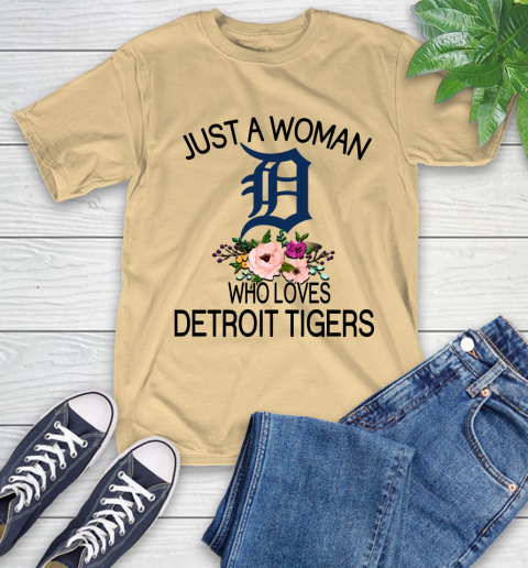 MLB Just A Woman Who Loves Detroit Tigers Baseball Sports T-Shirt 6