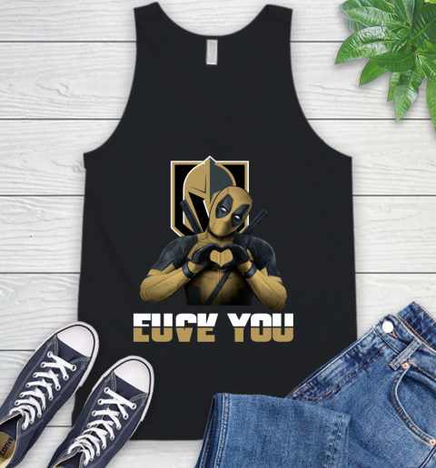 NHL Vegas Golden Knights Deadpool Love You Fuck You Hockey Sports Tank Top