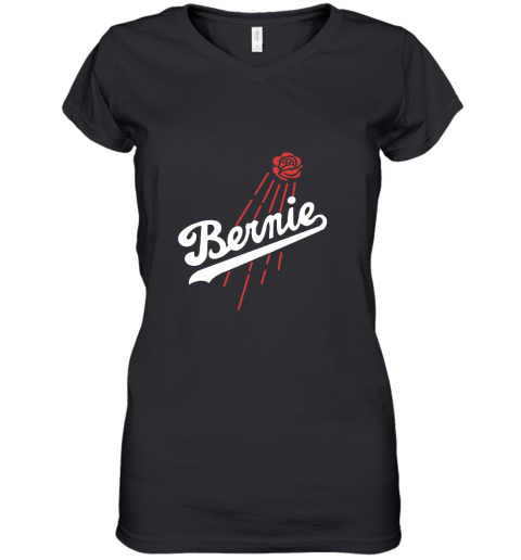 Bernie Sanders Los Angeles Dodgers Baseball MLB Women's V-Neck T-Shirt