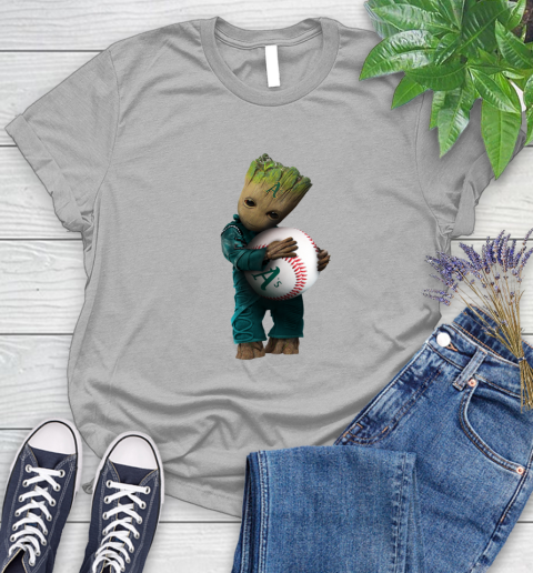 MLB Groot Guardians Of The Galaxy Baseball Sports Oakland Athletics Women's T-Shirt 5