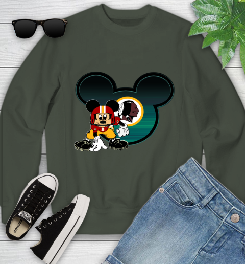 NFL Washington Redskins Mickey Mouse Disney Football T Shirt Youth Sweatshirt 10