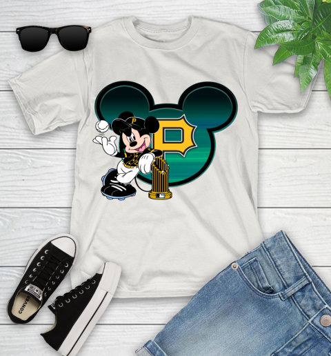 MLB Pittsburgh Pirates The Commissioner's Trophy Mickey Mouse Disney Youth T-Shirt 12