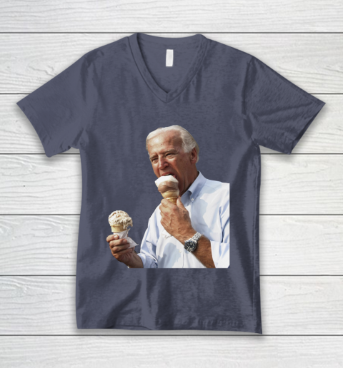 Joe Biden Eating Ice Cream V-Neck T-Shirt 7