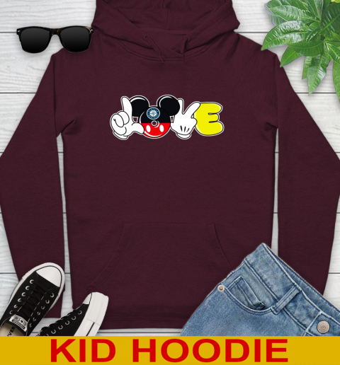 Seattle Mariners MLB Baseball Love Mickey Disney Sports Youth Hoodie 7