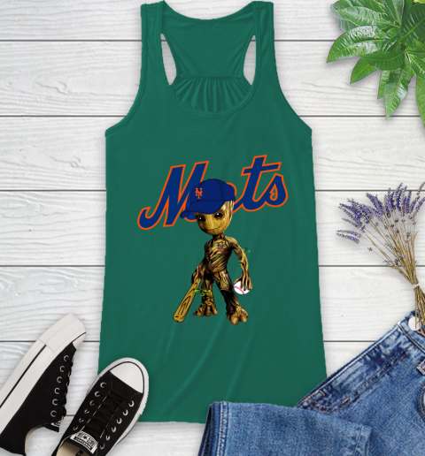 MLB New York Mets Groot Guardians Of The Galaxy Baseball Racerback Tank 7