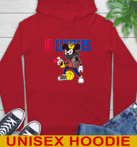 LA Clippers NBA Basketball Mickey Peace Sign Sports Hoodie - Image 11
