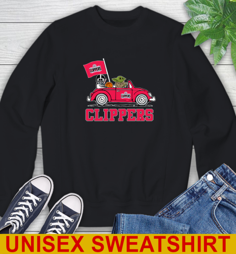 NBA Basketball LA Clippers Darth Vader Baby Yoda Driving Star Wars Shirt Sweatshirt 2