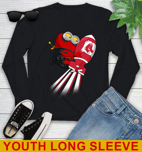 MLB Baseball Boston Red Sox Deadpool Minion Marvel Shirt Youth Long Sleeve