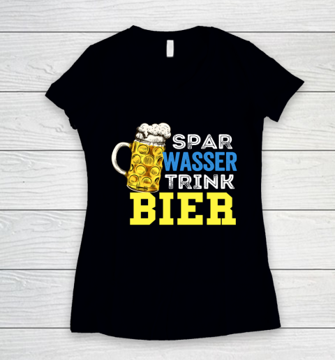 Beer Lover Funny Shirt Save Water Drink Beer Drink Alcohol Drink Party Saying Women's V-Neck T-Shirt