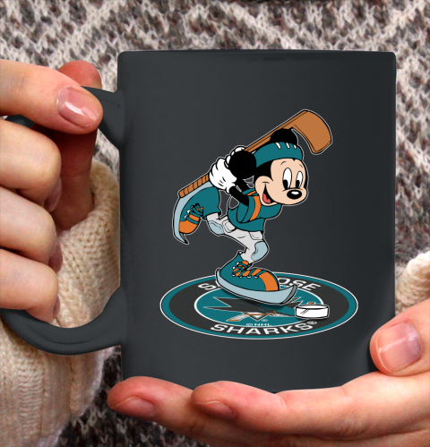 NHL Hockey San Jose Sharks Cheerful Mickey Disney Shirt Ceramic Mug 15oz